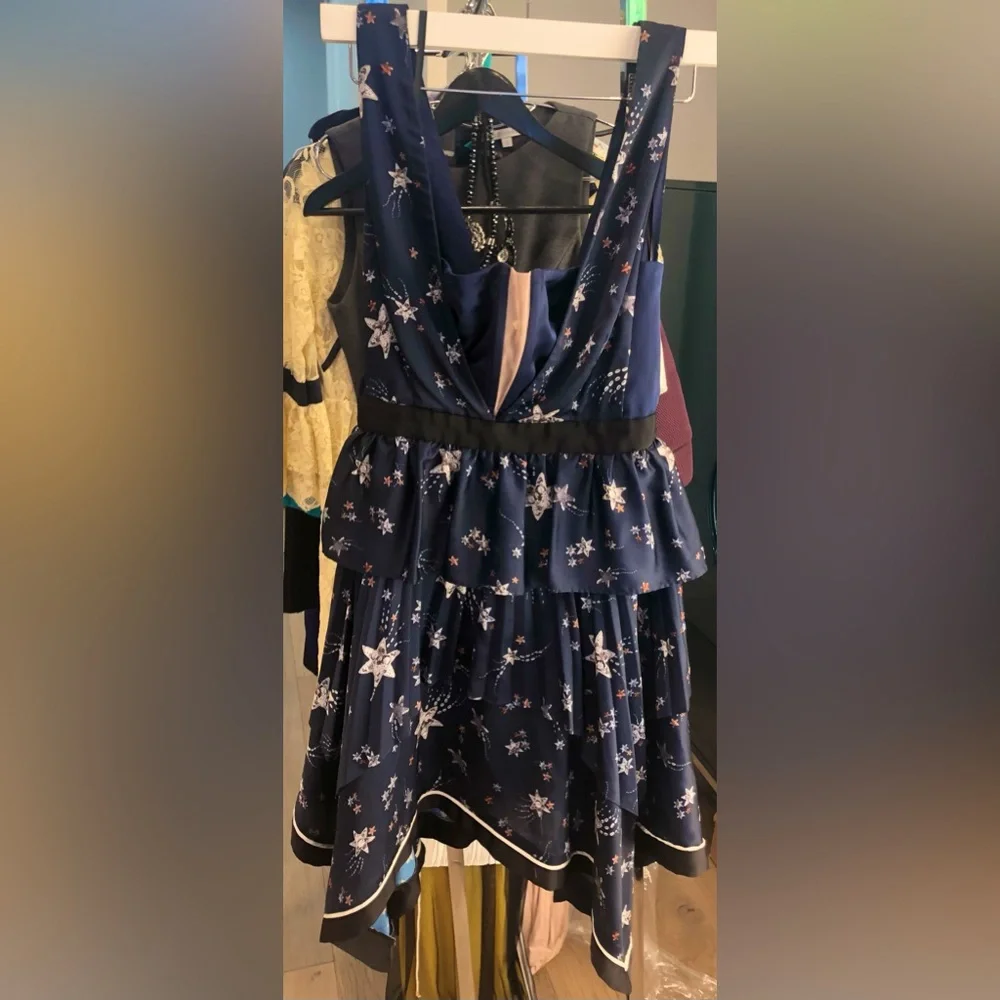 SELF-PORTRAIT Star Handkerchief Blue Dress Women’s (US6) - Picture 4 of 8